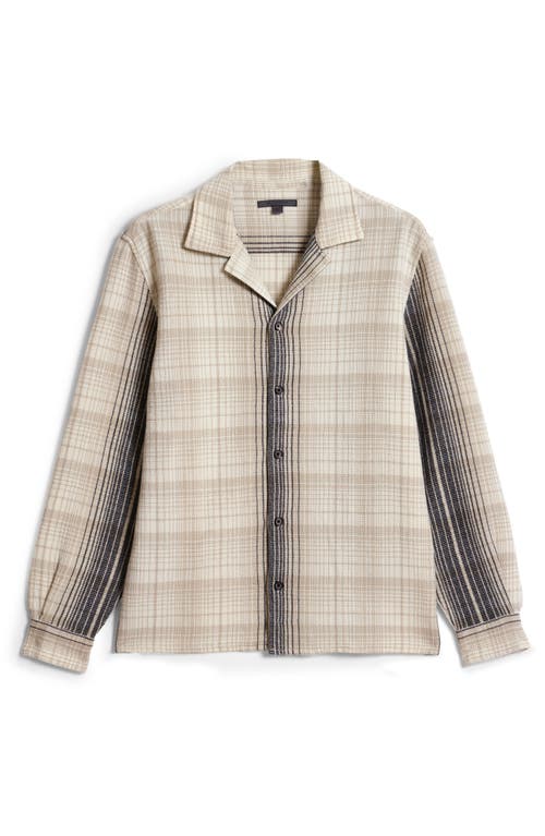 John Varvatos Dane Camp Collar Button-up Shirt In Chalk