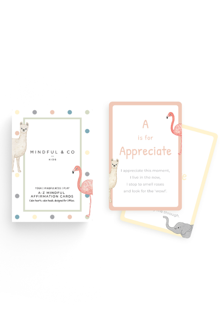 A-Z Mindful Affirmation Cards - Age 3+ Years, Alternate, color, White with Print