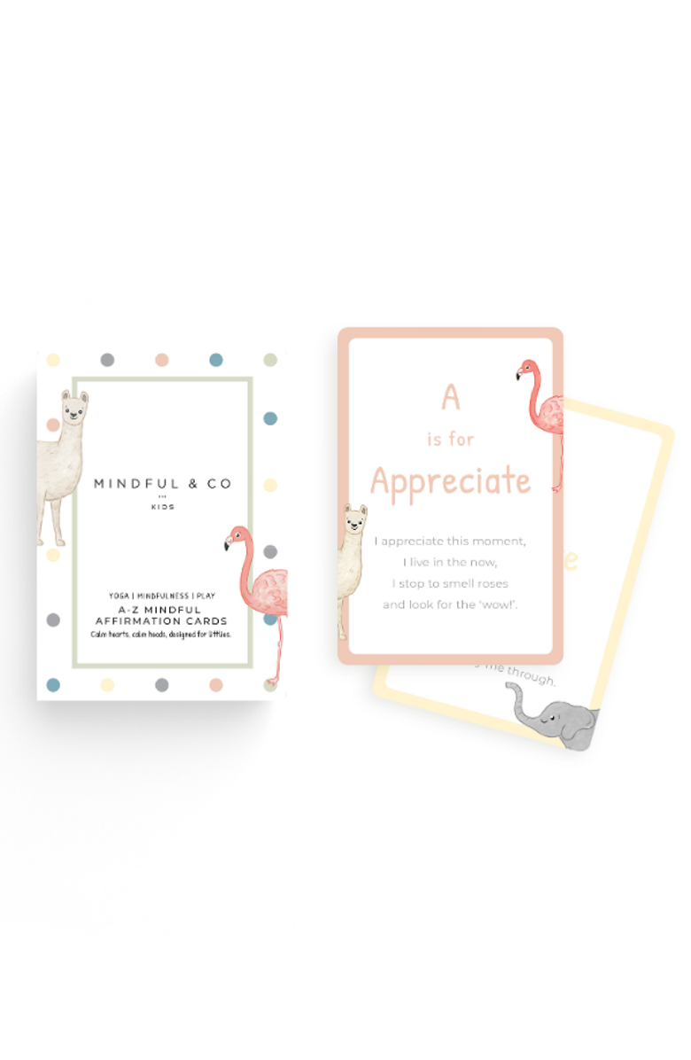 Mindful & Co Kids A-Z Mindful Affirmation Cards - Age 3+ Years, Alternate, color, White With Print