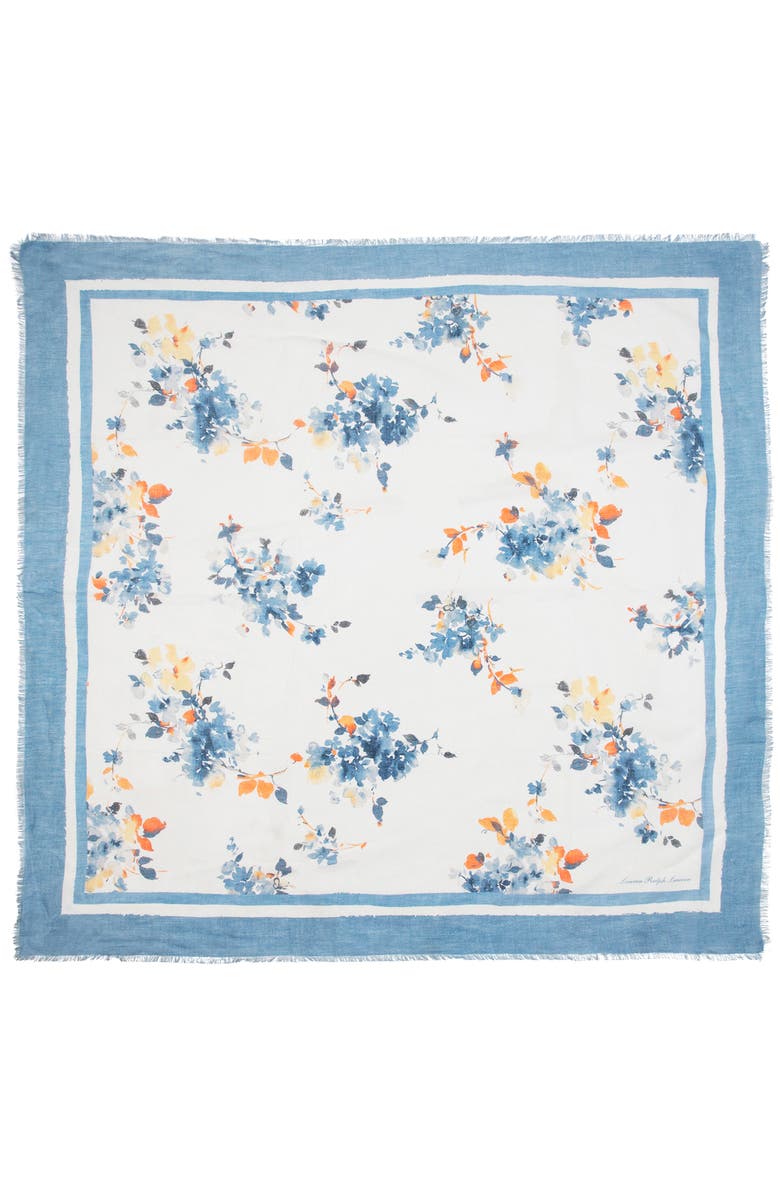 Polo Ralph Lauren Floral Clusters Large Linen & Cotton Square Scarf, Alternate, color, 
