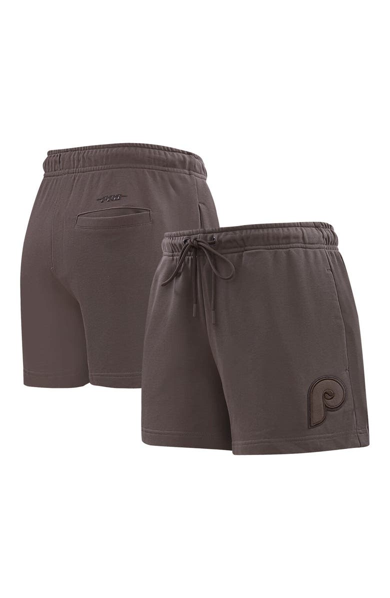 PRO STANDARD Women's Pro Standard Brown Philadelphia Phillies Neutral Fleece Shorts, Alternate, color, Brown