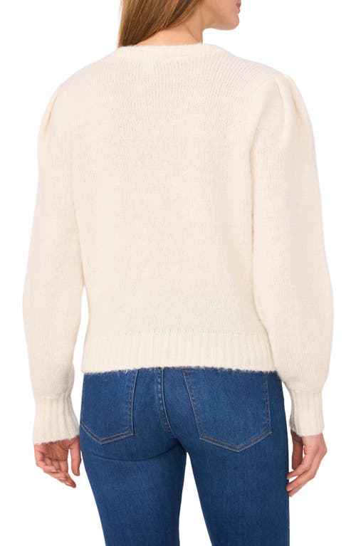 Cece Floral Appliqué Sweater In Nude