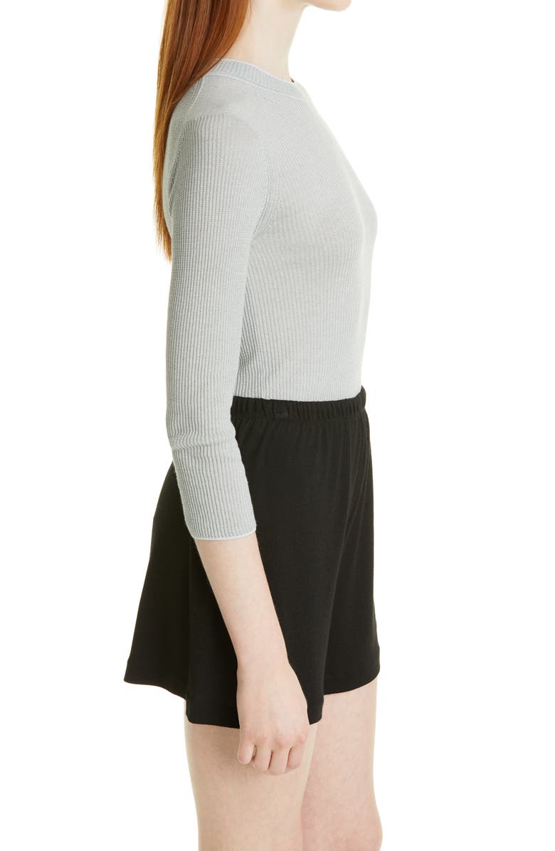 Vince Ribbed Marled Cotton Crewneck Sweater, Alternate, color,