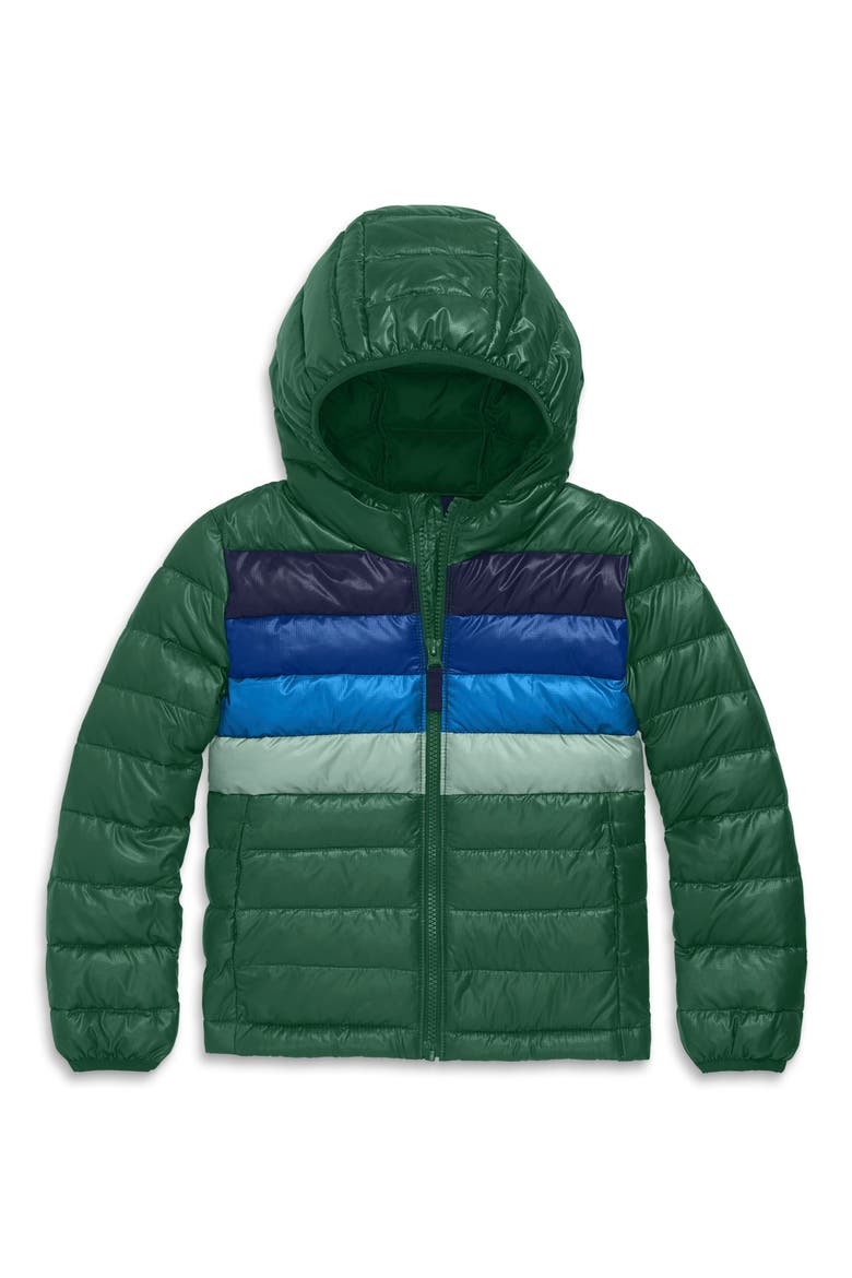 Kids' Stripe Puffer Jacket, Main, color, EVERGREEN