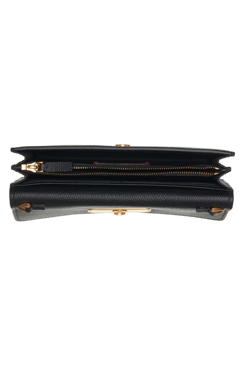 VLOGO Signature Leather Wallet on a Chain, Alternate, color, NERO