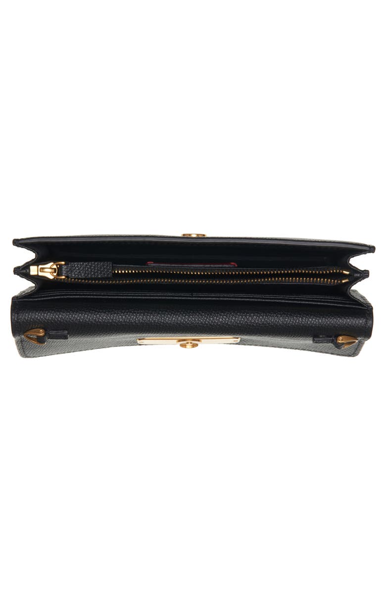 Valentino Garavani VLOGO Signature Leather Wallet on a Chain, Alternate, color, Nero