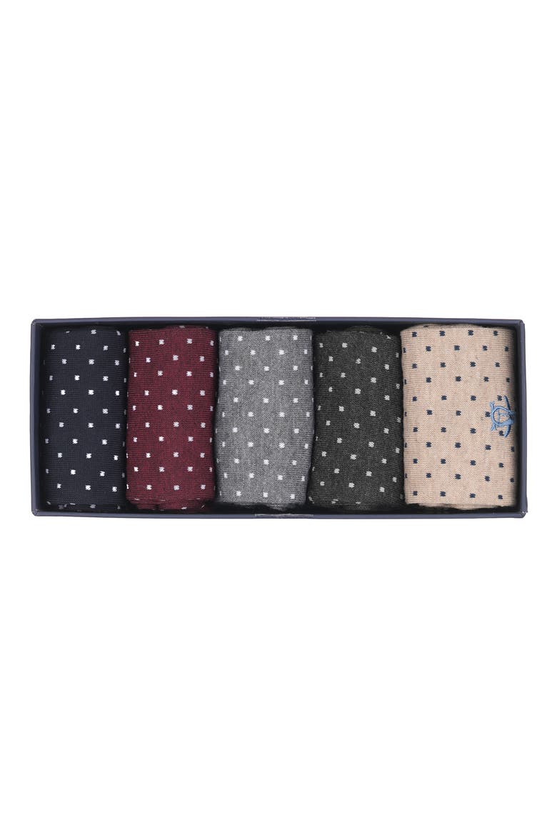 5-Pack Pindot Dress Socks, Alternate, color, NAVY