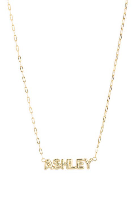 Custom Paperclip Chain Bubble Letter Nameplate Necklace