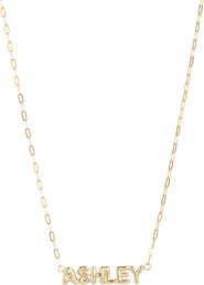 THE SIS KISS Custom Paperclip Chain Bubble Letter Nameplate Necklace