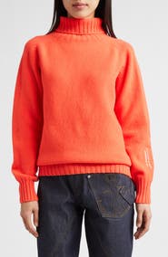 JW Anderson Logo Embroidered Wool Turtleneck Sweater