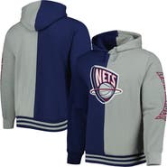 Mitchell & Ness Men's Mitchell & Ness Navy/Gray New Jersey Nets Hardwood Classics Split Pullover Hoodie
