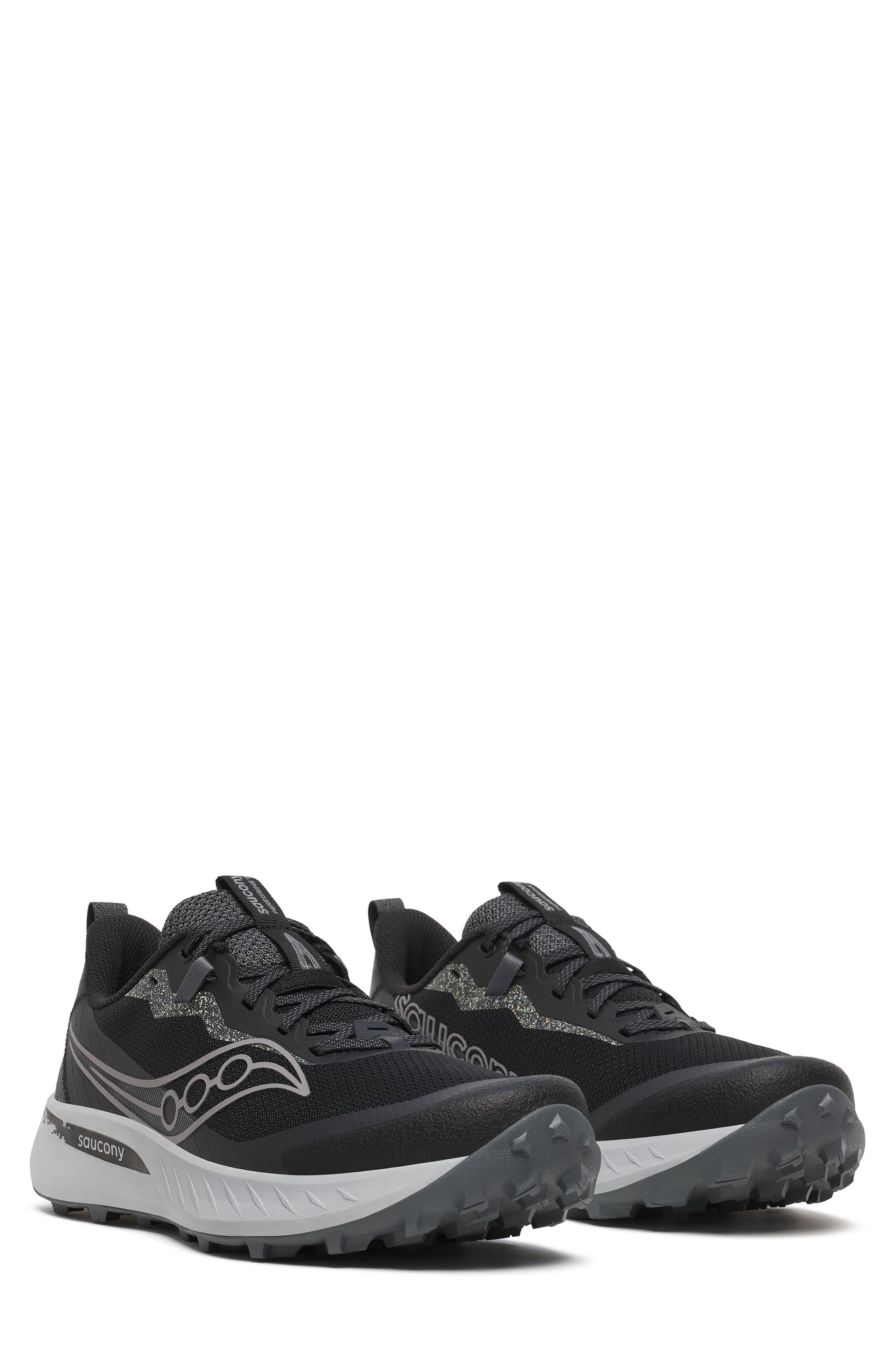 Saucony Peregrine 15 Trail Running Shoe, Main, color, Black/ Shadow