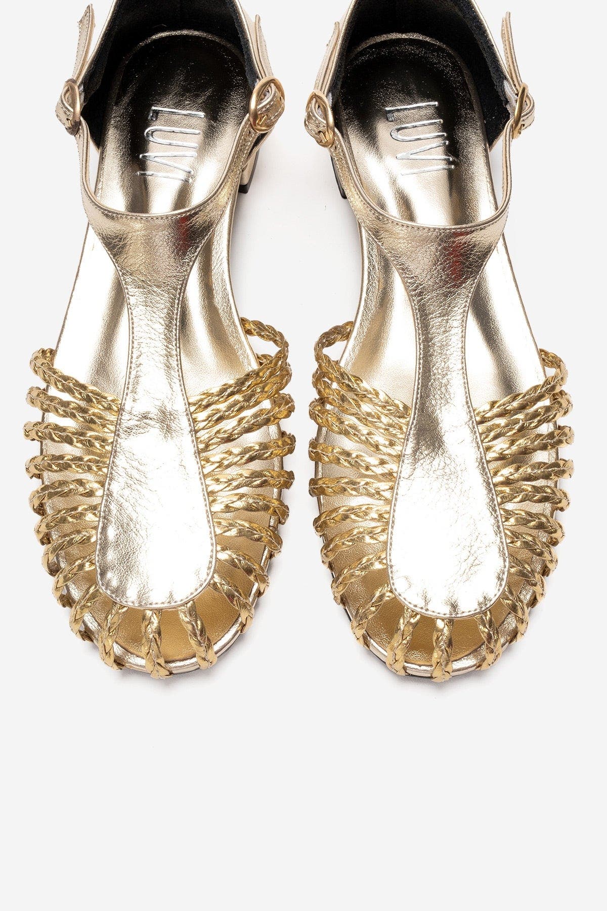Onos Woven T Strap Sandal, Alternate, color, Gold