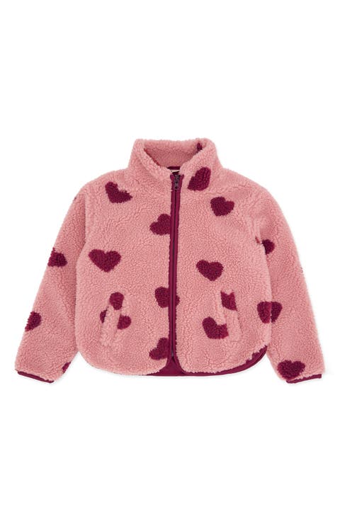Parker Heart Print Fleece Jacket