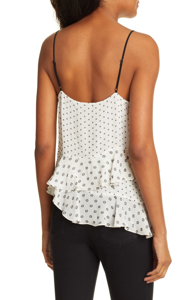 DVF Lara Multi Clip Dot Asymmetrical Camisole, Alternate, color,