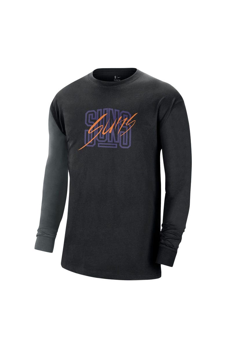Nike Men's Nike Black Phoenix Suns Courtside Versus Flight MAX90 Long Sleeve T-Shirt, Alternate, color, Black