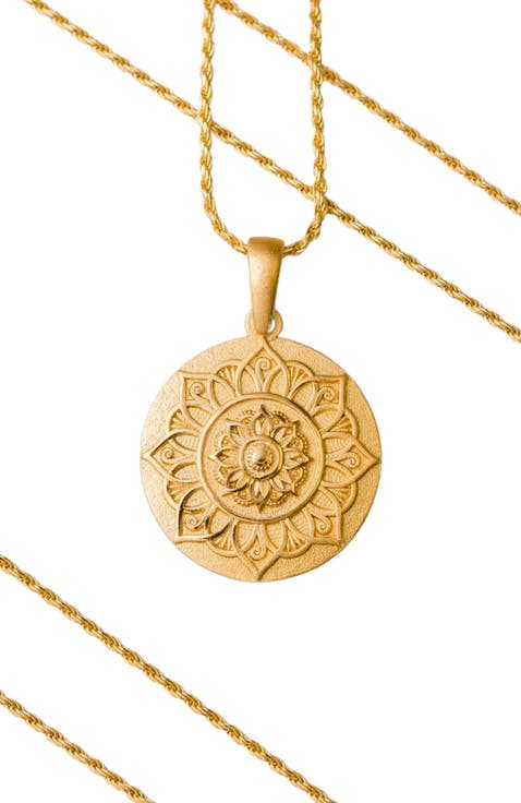 I Am Grateful mandala necklace