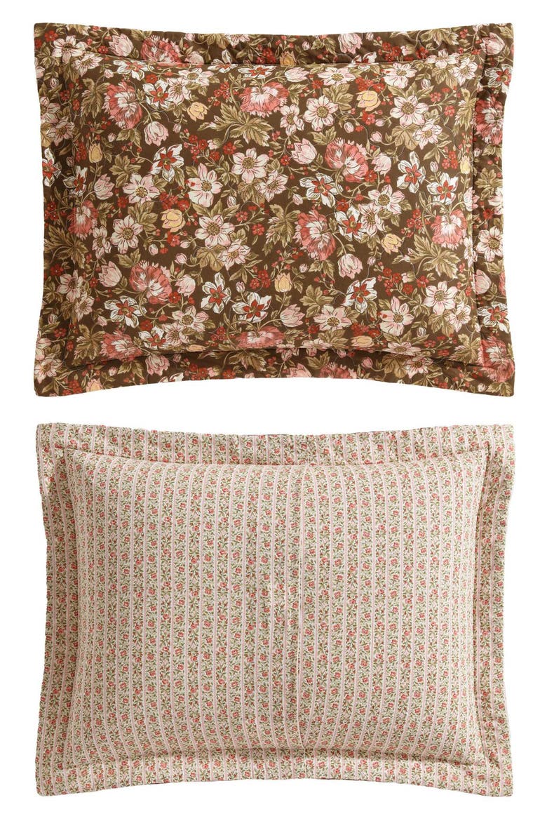 Cotton 3-Piece Comforter & Sham Quilt Set, Alternate, color, SMOKE BROWN