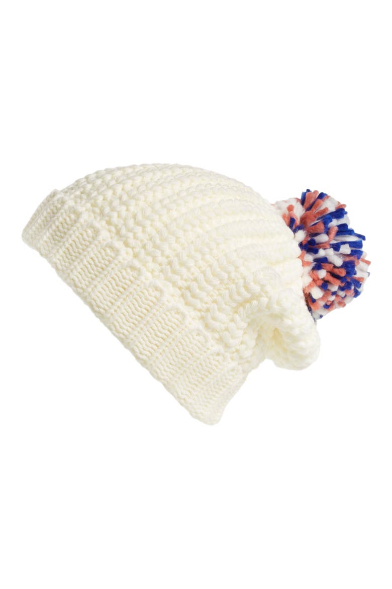 Knit Pom Beanie, Main, color, IVORY