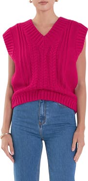 English Factory Cable Stitch Sweater Vest