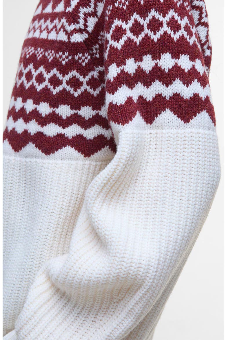 Mabel Fair Isle Wool Blend Sweater, Alternate, color, BURGUNDY MULTI