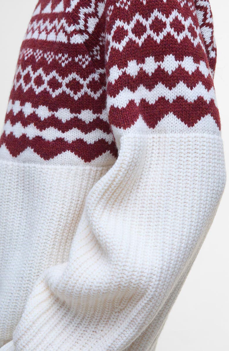 Barbour Mabel Fair Isle Wool Blend Sweater, Alternate, color, Burgundy Multi
