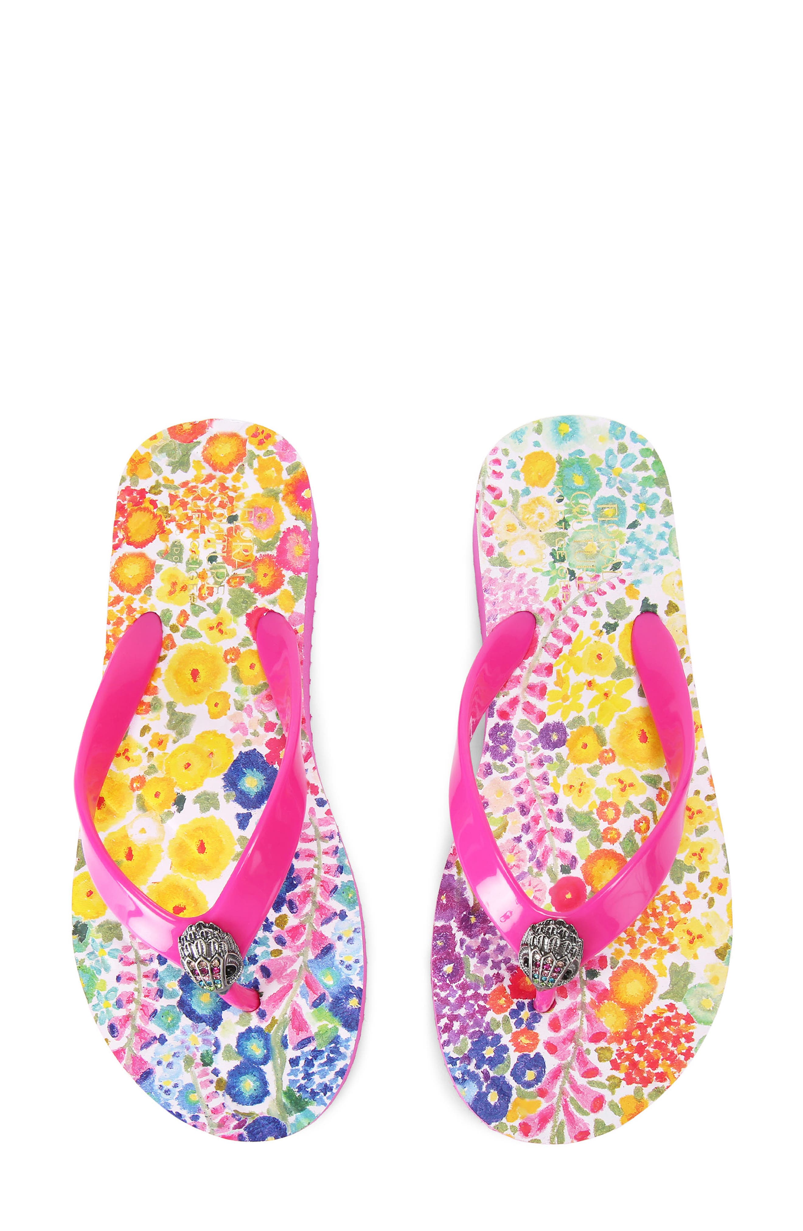 Kurt Geiger London Floral Couture Kensington Platform Flip Flop, Main, color, 