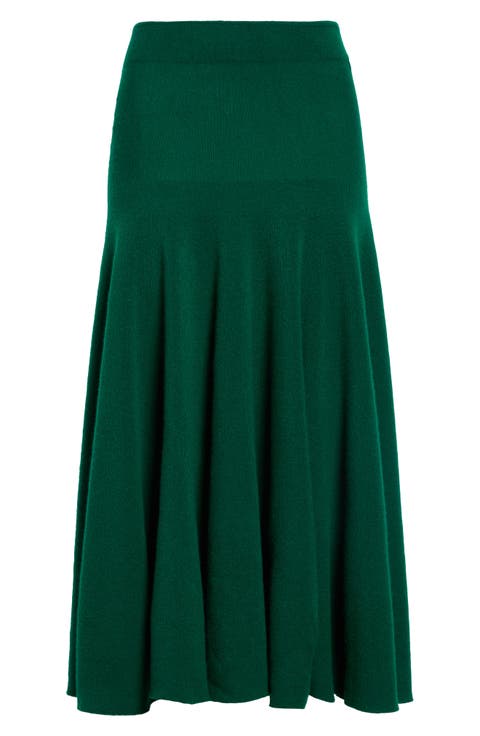 Cashmere Flare Maxi Skirt