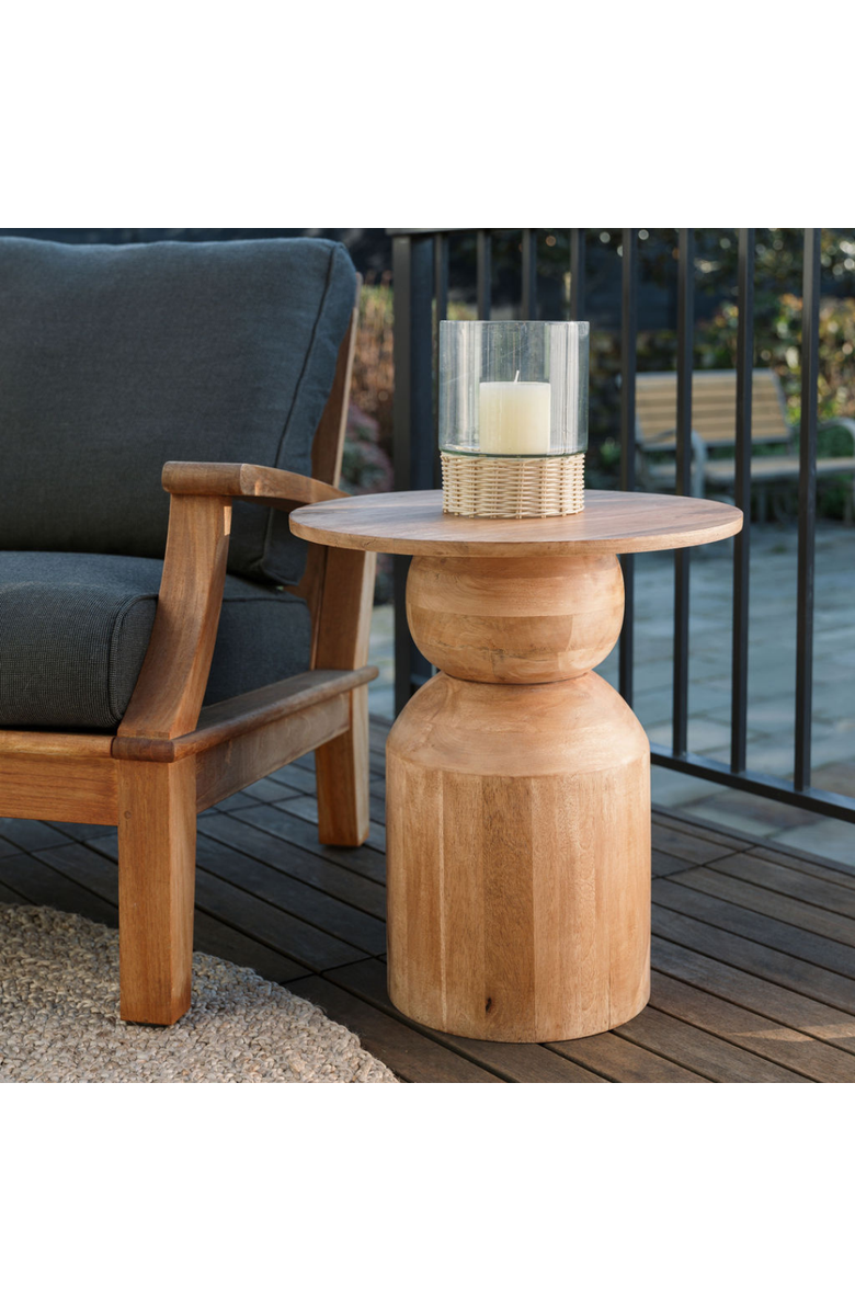 CG Hunter Clear Glass and Rattan Candleholder, Alternate, color, Glass