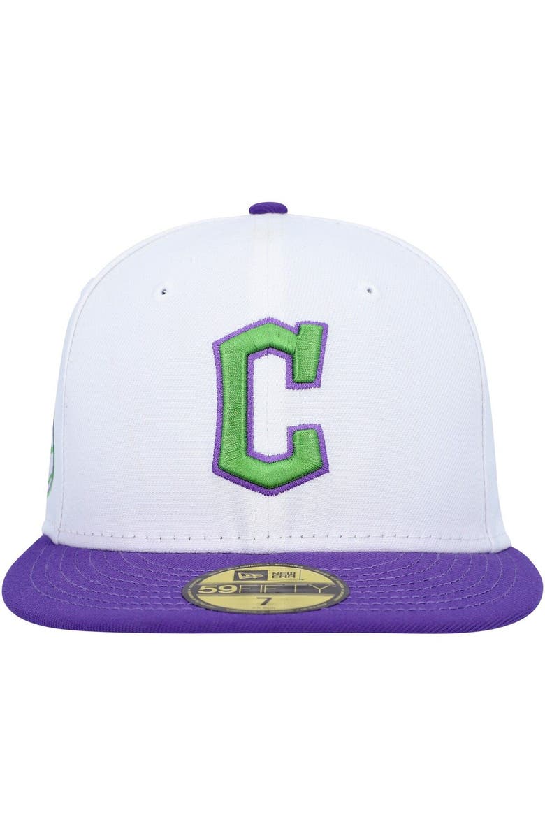 New Era Men's New Era White Cleveland Guardians  Side Patch 59FIFTY Fitted Hat, Alternate, color, 