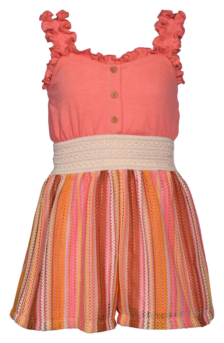 Iris & Ivy Kids' Stripe Knit Button Romper, Main, color,