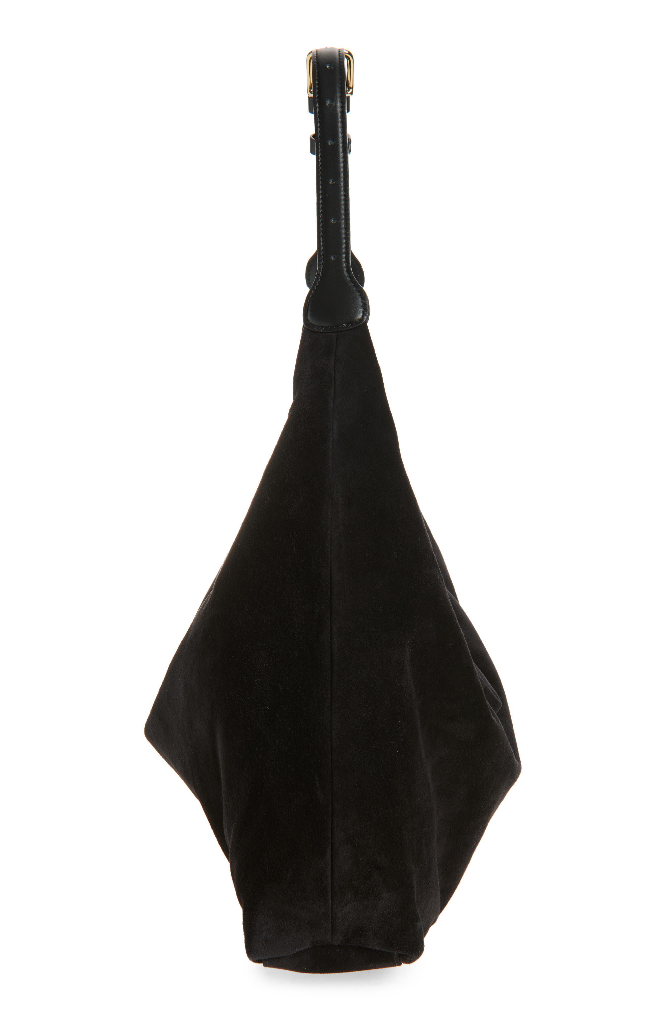 LIFFNER Pillow Suede Hobo, Alternate, color, Black