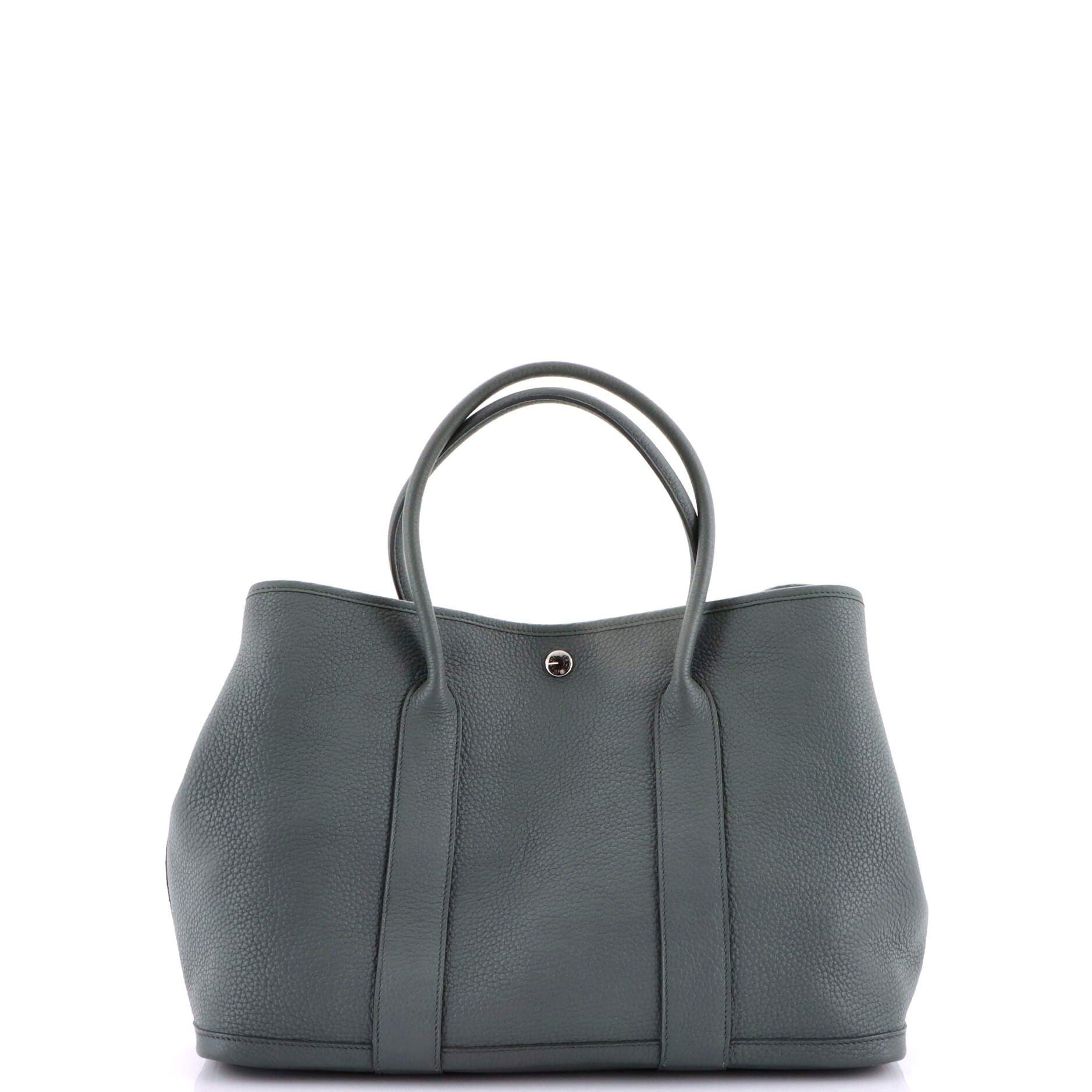 Pre-Owned Hermes Garden Party Tote Leather 36, Alternate, color, Vert Amande