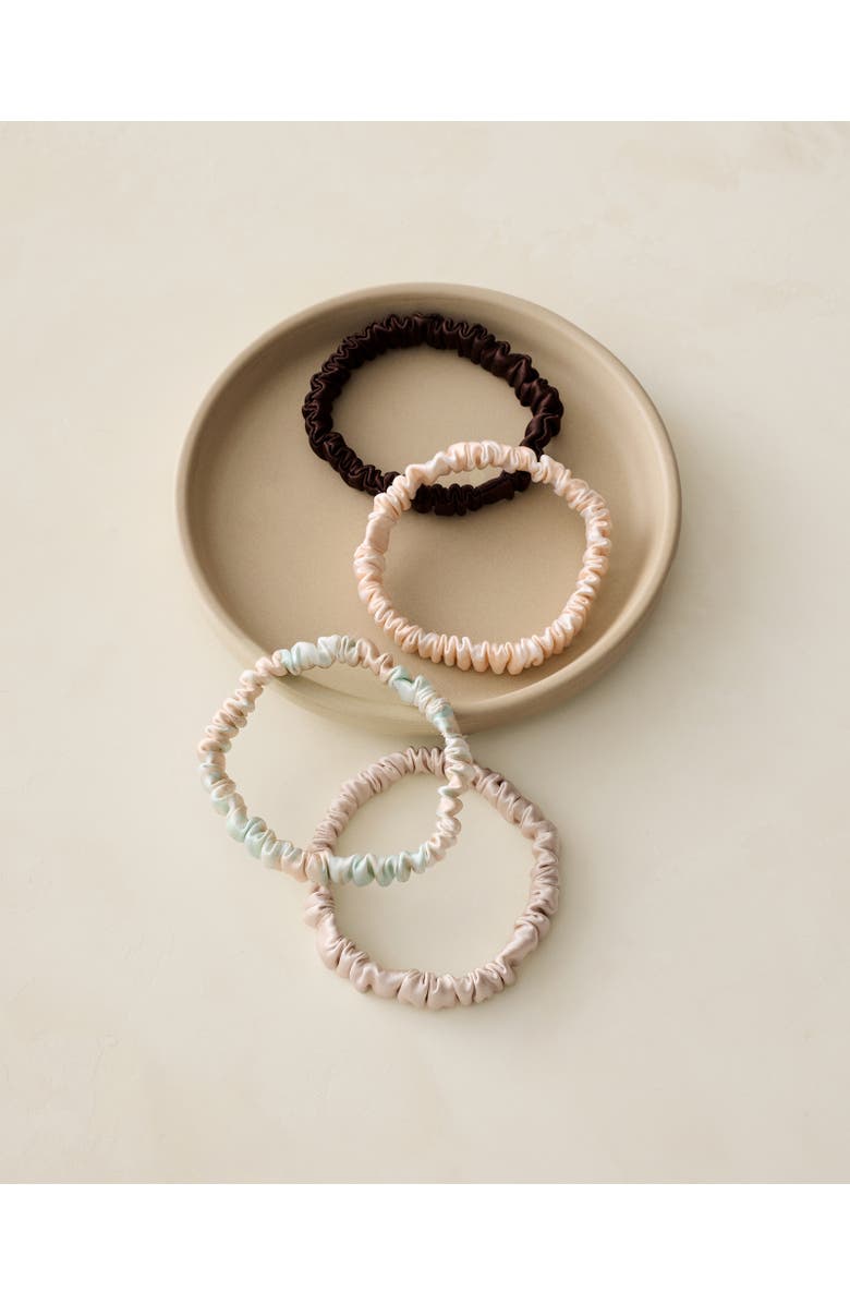 Haven Well Within Silk hair tie four pack, Main, color, Floral/Coffee/Medallion