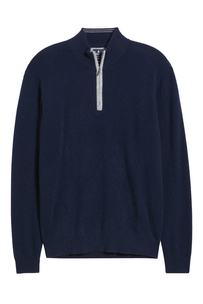Niccolo Cashmere Quarter Zip Sweater, Alternate, color, NAVY