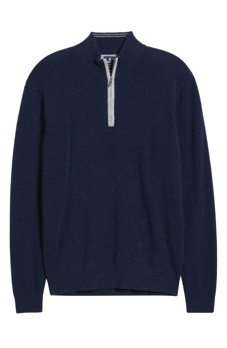 johnnie-O Niccolo Cashmere Quarter Zip Sweater, Alternate, color, Navy