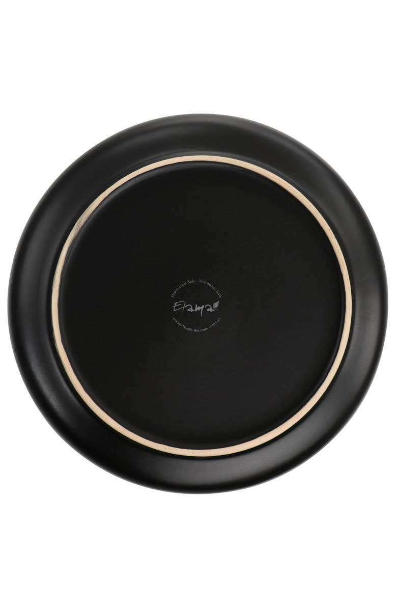 Elama Paul 6 Piece Stoneware Dinner Plate Set, Alternate, color, Black