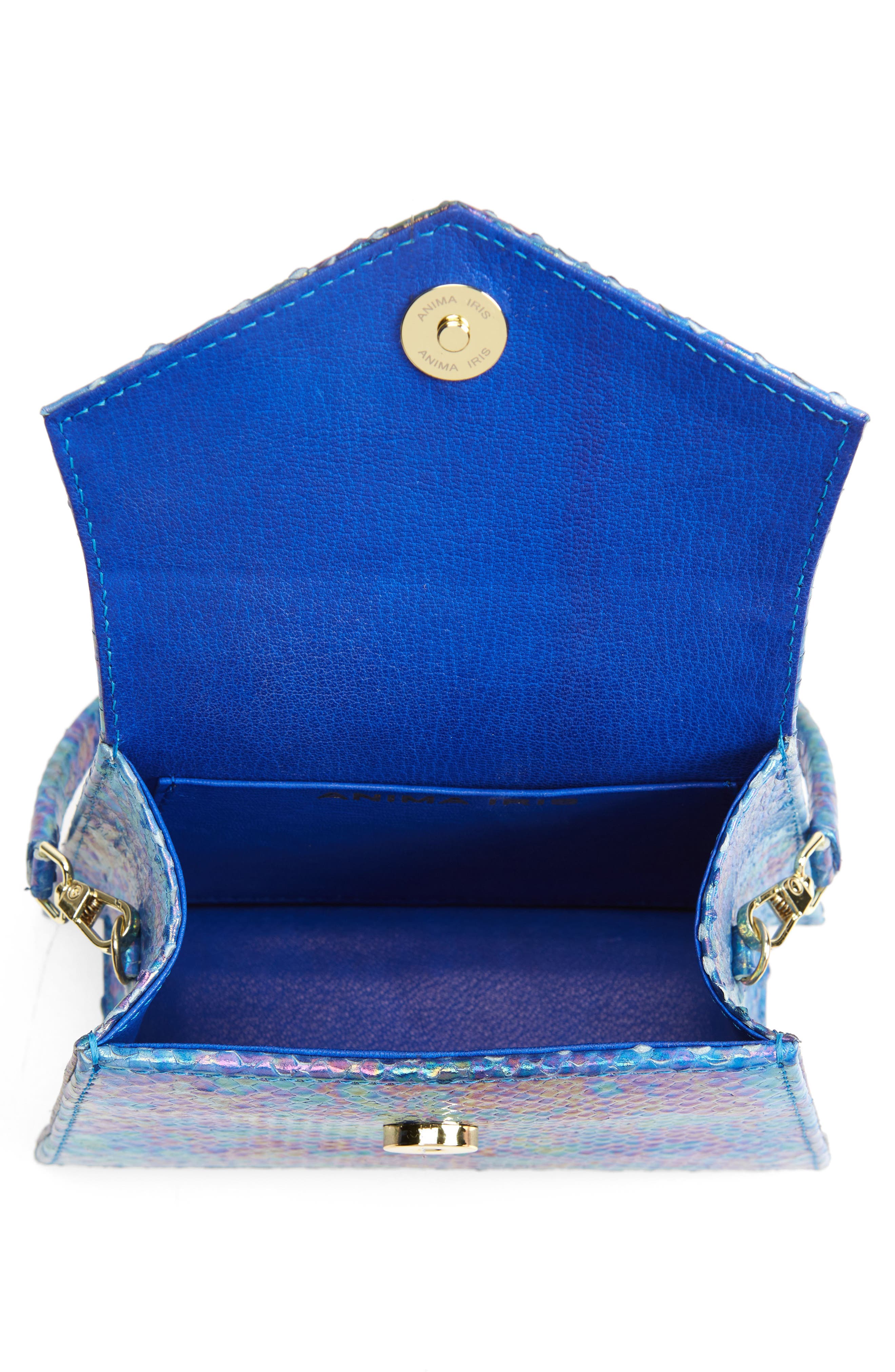 Anima Iris The Zaza Croc Embossed Leather Top Handle Bag, Alternate, color, 