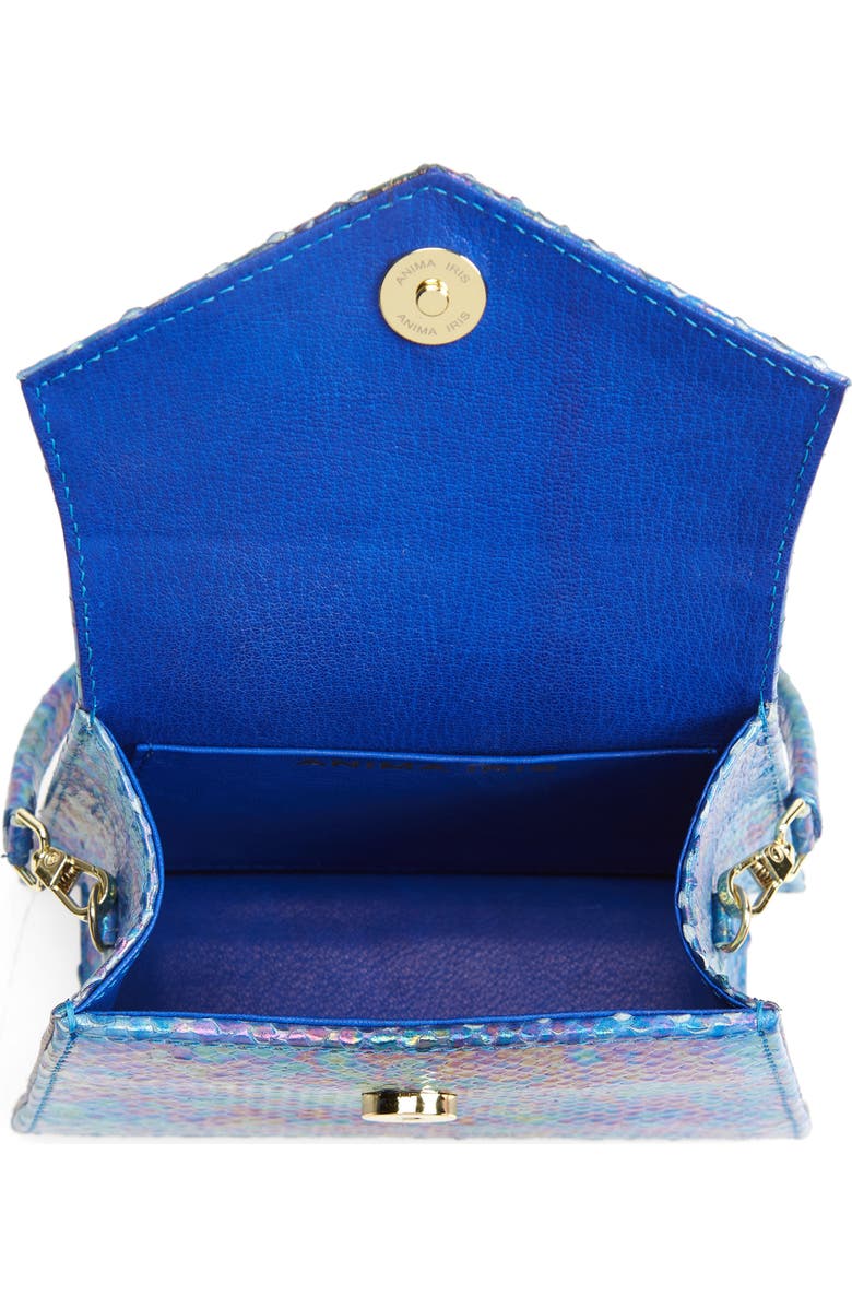 Anima Iris The Zaza Croc Embossed Leather Top Handle Bag, Alternate, color,