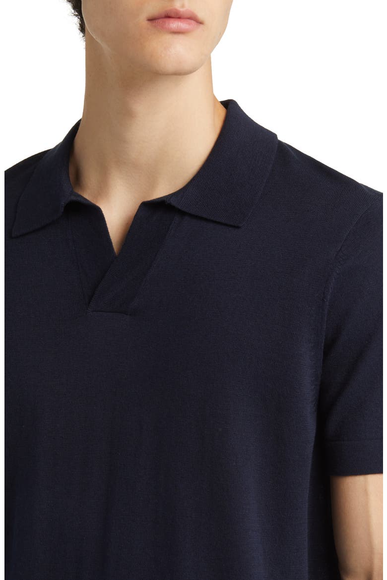 Ryan 6311 Cotton & Linen Johnny Collar Polo, Alternate, color, NAVY BLUE