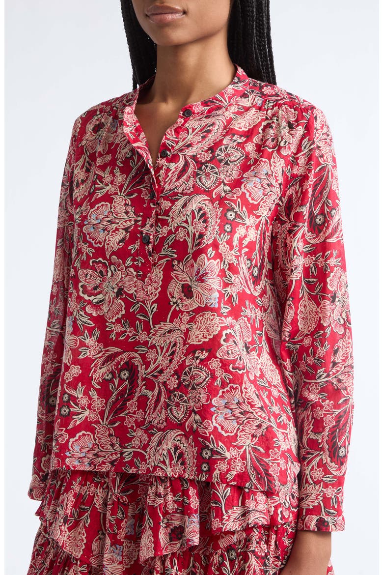 Maria Floral Cotton Top, Alternate, color, CRUSHED BERRY