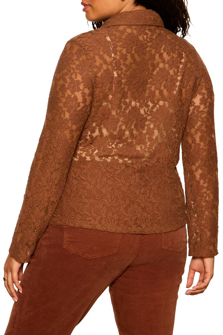 Dreamer Lace Shirt, Alternate, color, COCOA POWDER BROWN