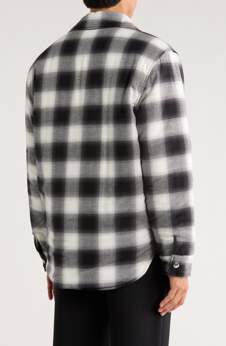 SANDRO Grunge Checkered Cotton Overshirt, Alternate, color, Noir / Blanc