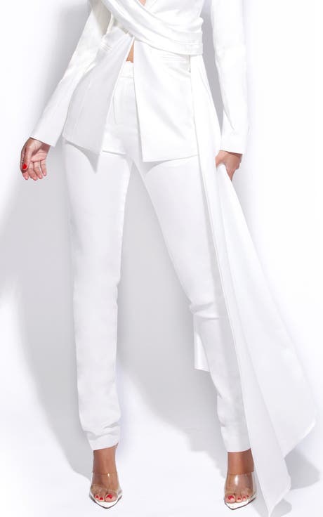 Vaylaa Skinny Fit Crepe Trousers