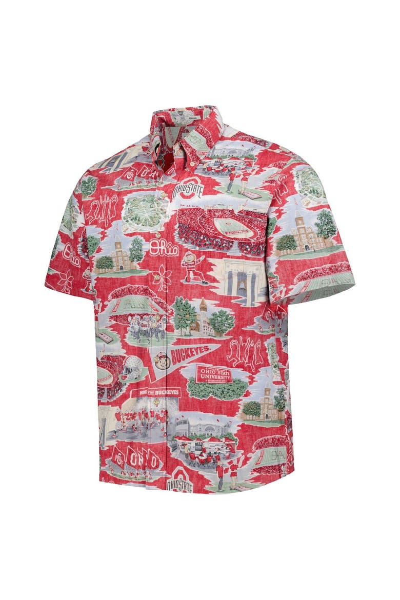 Men's Reyn Spooner Scarlet Ohio State Buckeyes Scenic Button-Down Shirt, Alternate, color, Scarlet