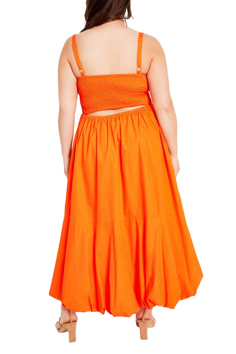 Eliza Bubble Hem Cotton Maxi Dress, Alternate, color, ORANGE FIZZ
