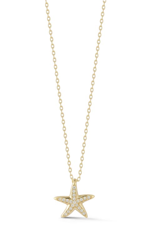 Cubic Zirconia Starfish Pendant Necklace