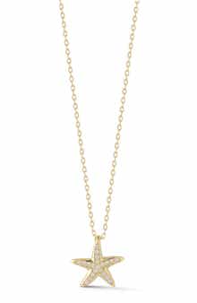 Cubic Zirconia Starfish Pendant Necklace