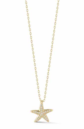 Cubic Zirconia Starfish Pendant Necklace