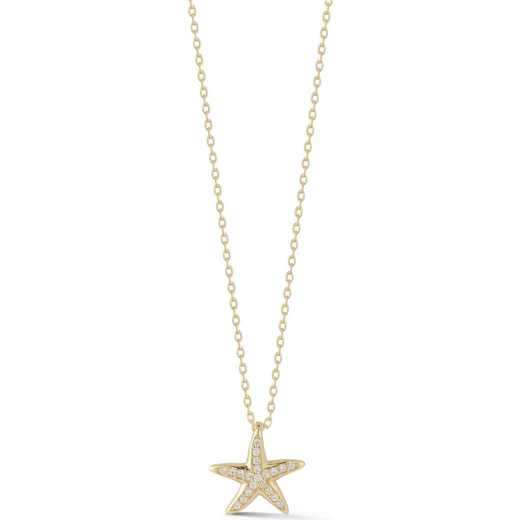 GLAZE JEWELRY Cubic Zirconia Starfish Pendant Necklace in Gold at Nordstrom Rack